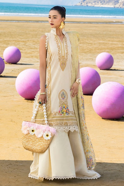 Gul Ahmed 3 Piece Unstitched Printed Lawn Suit with Embroidered Chiffon Dupatta BCT-52013