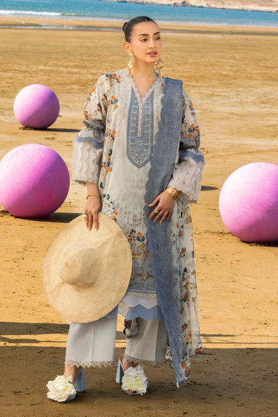Gul Ahmed 3 Piece Unstitched Embroidered Printed Lawn Suit with Embroidered Printed Chiffon Dupatta BCT-52014