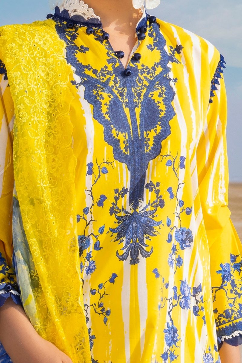 Gul Ahmed 3 Piece Unstitched Printed Lawn Suit with Embroidered Chiffon Dupatta BCT-52015