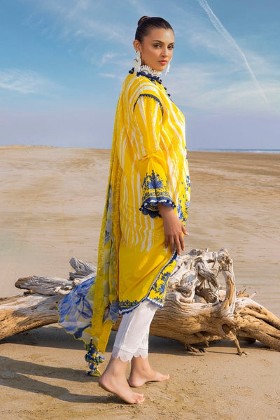Gul Ahmed 3 Piece Unstitched Printed Lawn Suit with Embroidered Chiffon Dupatta BCT-52015