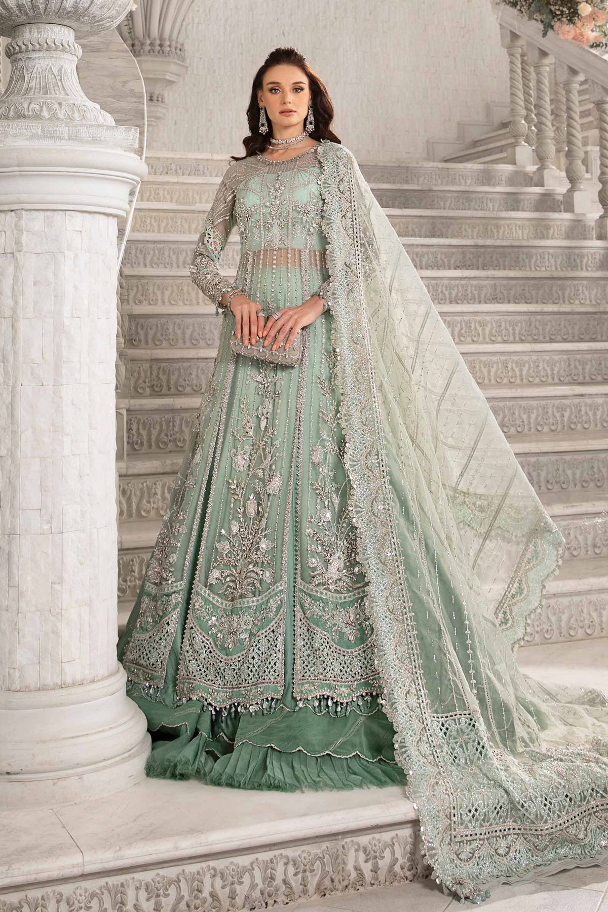 Maria. B 03 Piece Unstitched Embroidered Organza Suit - BD-2803