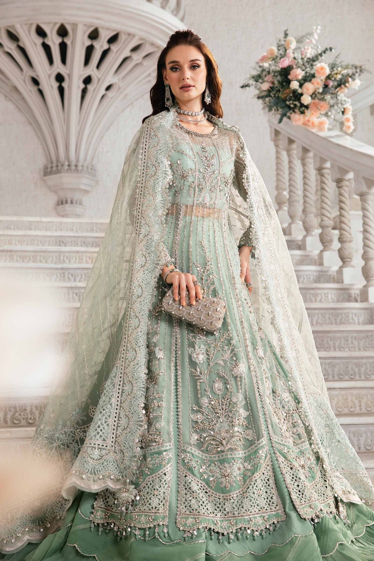 Maria. B 03 Piece Unstitched Embroidered Organza Suit - BD-2803