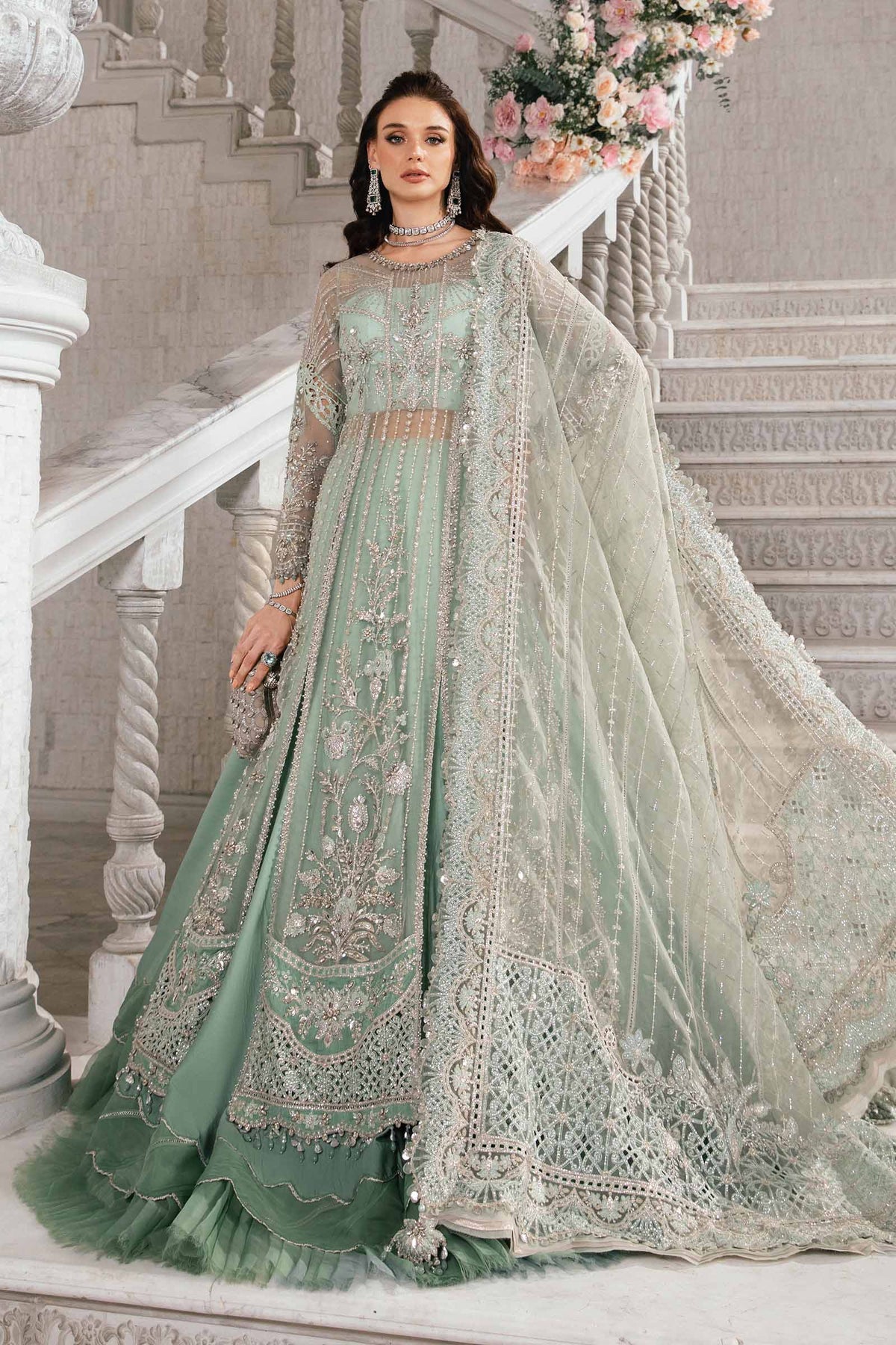 Maria. B 03 Piece Unstitched Embroidered Organza Suit - BD-2803