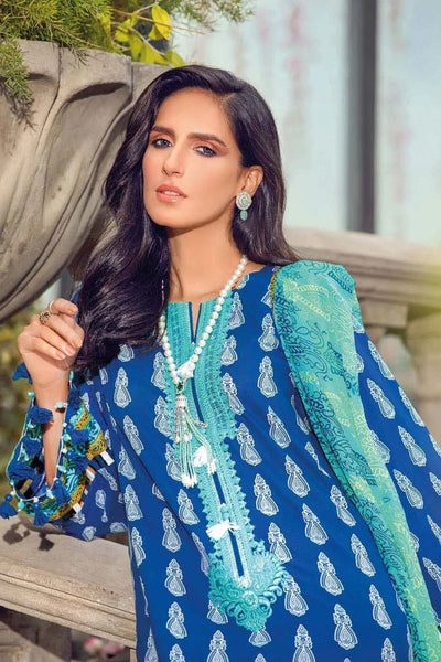 Gul Ahmed 3PC Unstitched Embroidered Lawn Suit With Digital Printed Chiffon Dupatta BM-12003