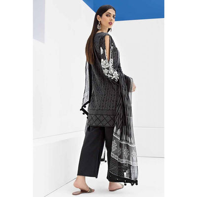 Gul Ahmed Embroidered Cotton Unstitched 3 Piece Suit BM-130 - BLACK