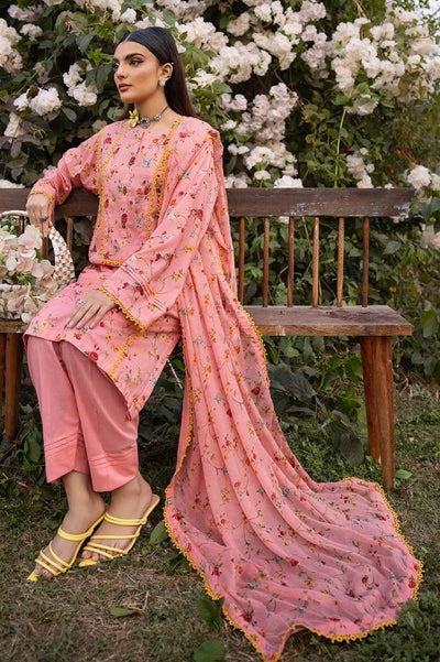 Gul Ahmed 3PC Printed Lawn Unstitched Suit with Chiffon Dupatta - BM-42002