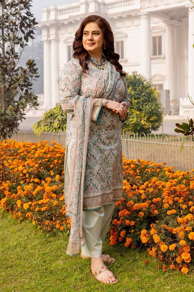 Gul Ahmed 3PC Printed Lawn Unstitched Suit with Chiffon Dupatta - BM-42012