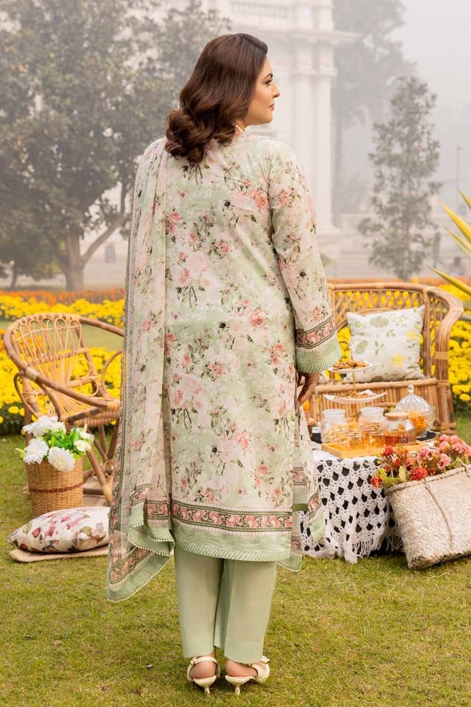 Gul Ahmed 3PC Printed Lawn Unstitched Suit with Chiffon Dupatta - BM-42013