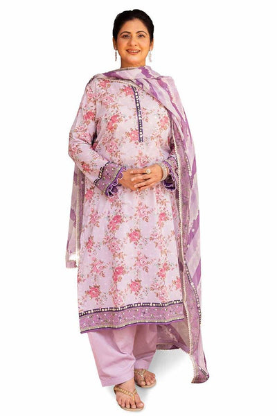 Gul Ahmed 3PC Unstitched Printed Lawn Suit with Chiffon Dupatta BM-42023