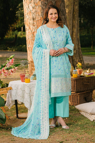 Gul Ahmed 3 Piece Unstitched Embroidered Lawn Suit with Embroidered Printed Chiffon Dupatta BM-52001