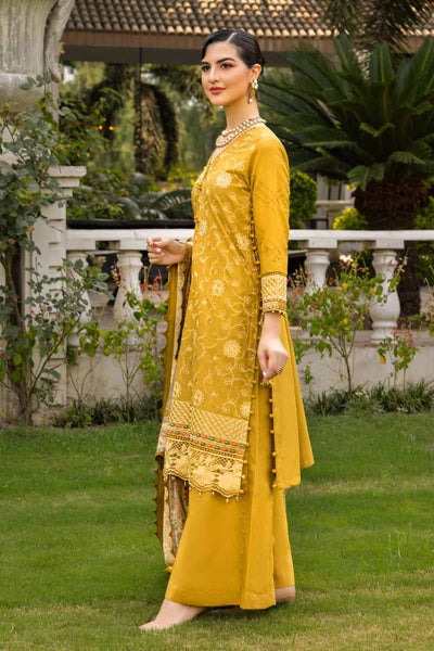Gul Ahmed 3PC Embroidered Cambric Unstitched Suit with Printed Burnout Dupatta BN-32006