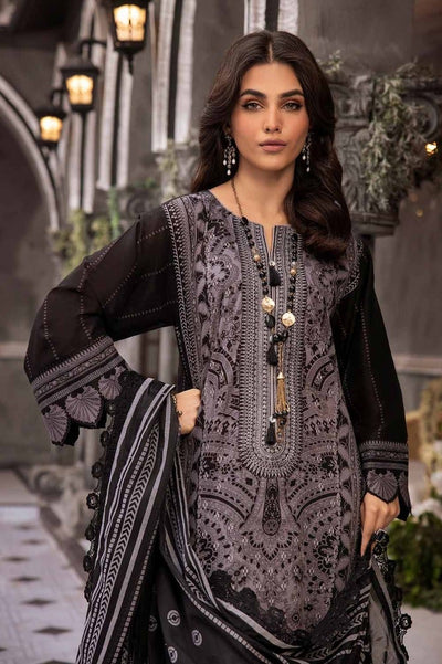 Gul Ahmed 3PC Embroidered Printed Lawn Unstitched Suit with Burnout Tissue Silk Dupatta - BN-42002