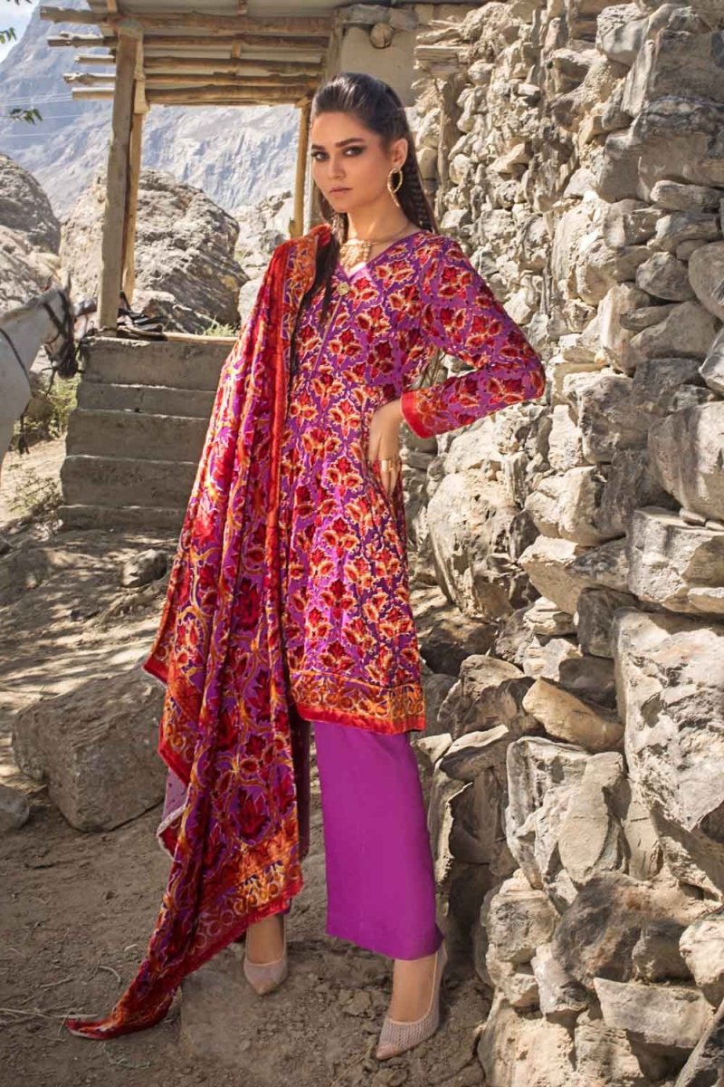 Gul Ahmed 3PC Unstitched Velvet Suit With Velvet Dupatta BVL-12012 A