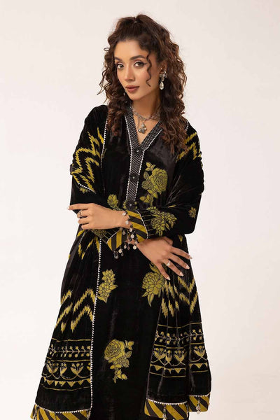 Gul Ahmed 3 Piece Unstitched Burnout Velvet Suit with Diamanties Burnout Velvet Dupatta BVL-42001