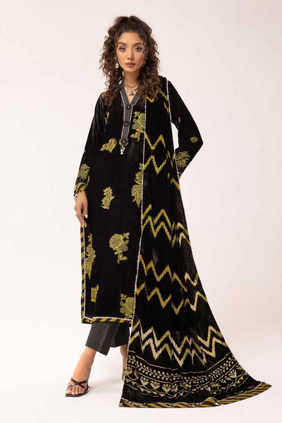 Gul Ahmed 3 Piece Unstitched Burnout Velvet Suit with Diamanties Burnout Velvet Dupatta BVL-42001