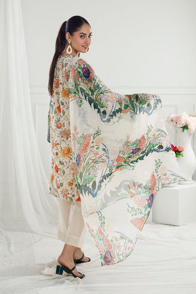 Gul Ahmed 3 Piece Unstitched Printed Lawn Suit with Printed Pure Silk Chiffon Dupatta C-52006