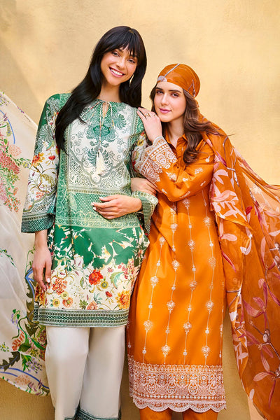 Gul Ahmed 3 Piece Unstitched Printed Lawn Suit with Printed Pure Silk Chiffon Dupatta C-52006