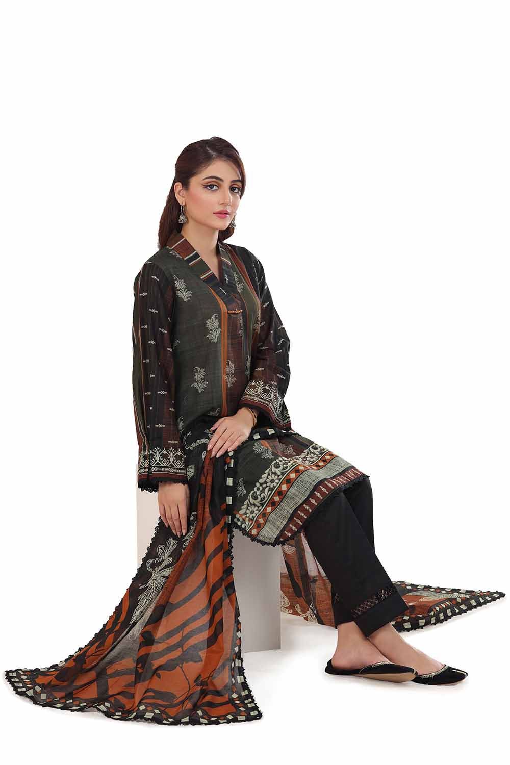 Gul Ahmed 3PC Unstitched Printed Lawn Suit CA-42078