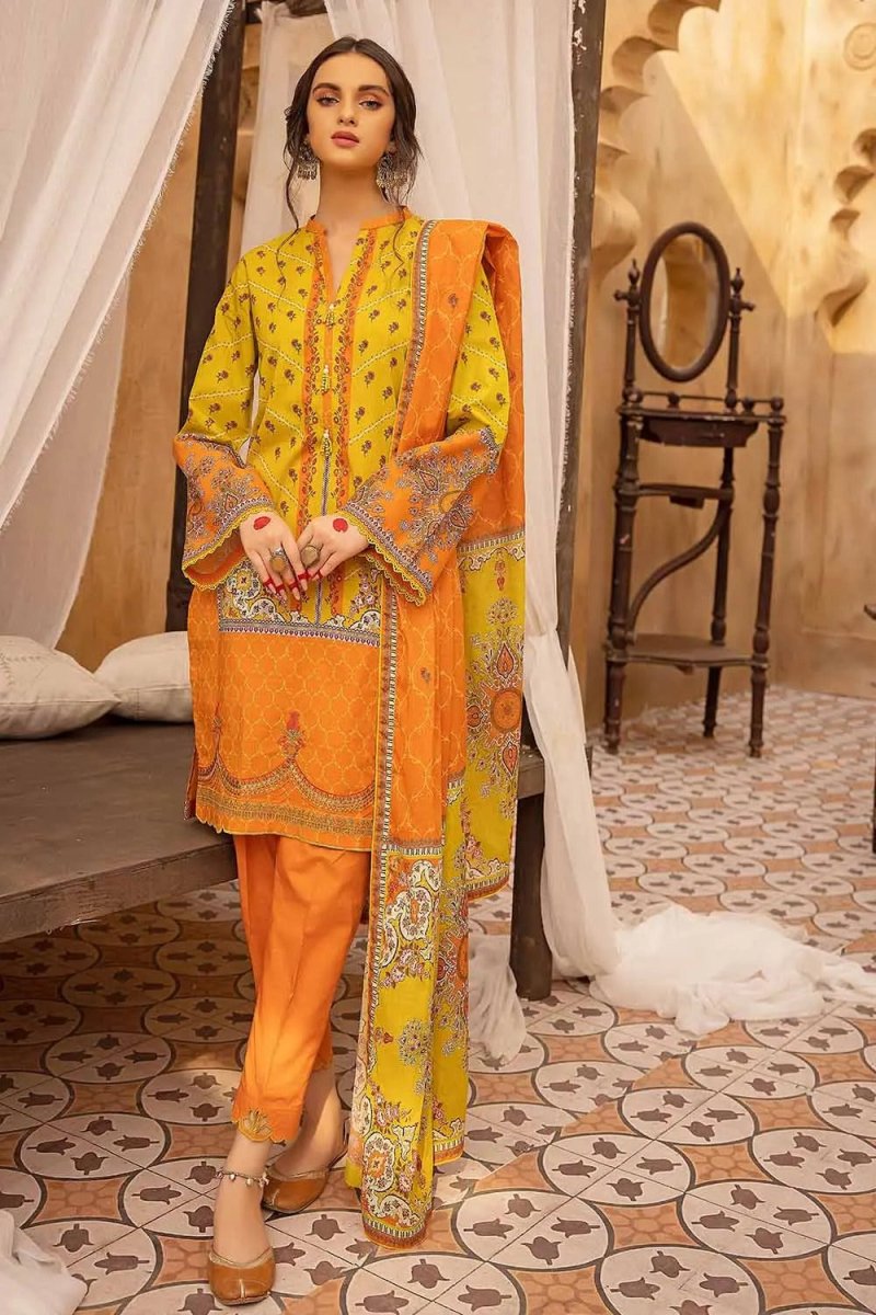 Gul Ahmed 3PC Unstitched Cotton Embroidered Suit CBE-22011