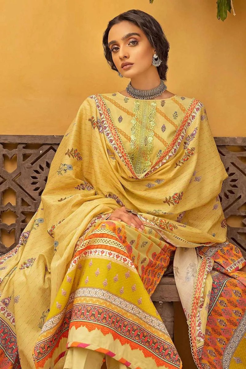 Gul Ahmed 3PC Unstitched Cotton Embroidered Suit CBE-22012