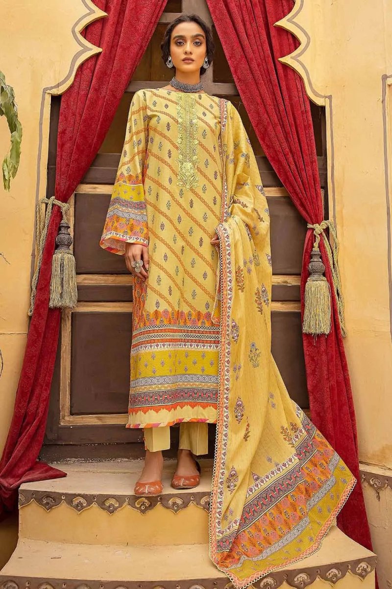 Gul Ahmed 3PC Unstitched Cotton Embroidered Suit CBE-22012