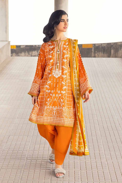 Gul Ahmed 3PC Embroidered Cambric Unstitched Suit with Printed Lawn Dupatta CBE-32009