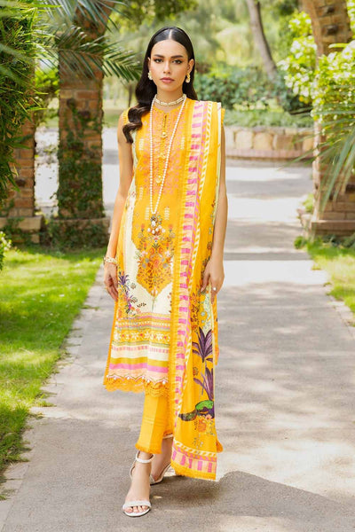 Gul Ahmed 3PC Embroidered Cambric Unstitched Suit with Digital Printed Lawn Dupatta CBE-32011