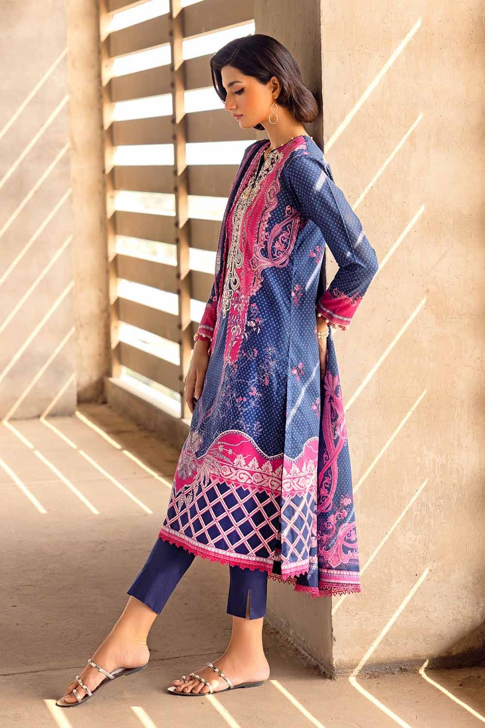Gul Ahmed 3PC Embroidered Cambric Unstitched Suit with Digital Printed Lawn Dupatta CBE-32012