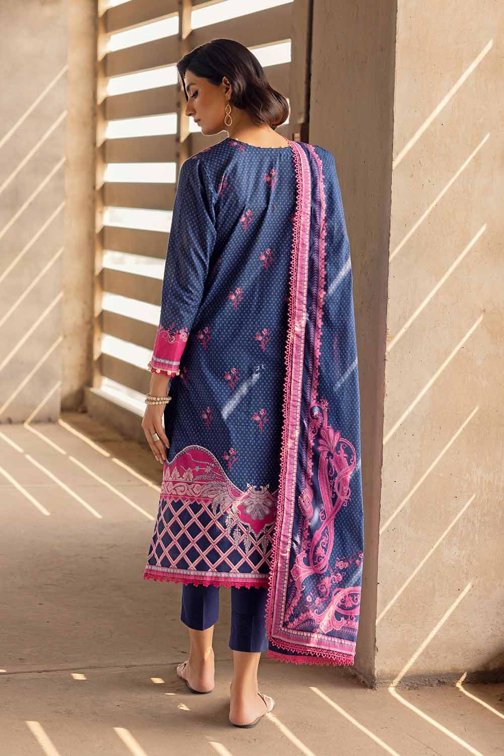 Gul Ahmed 3PC Embroidered Cambric Unstitched Suit with Digital Printed Lawn Dupatta CBE-32012