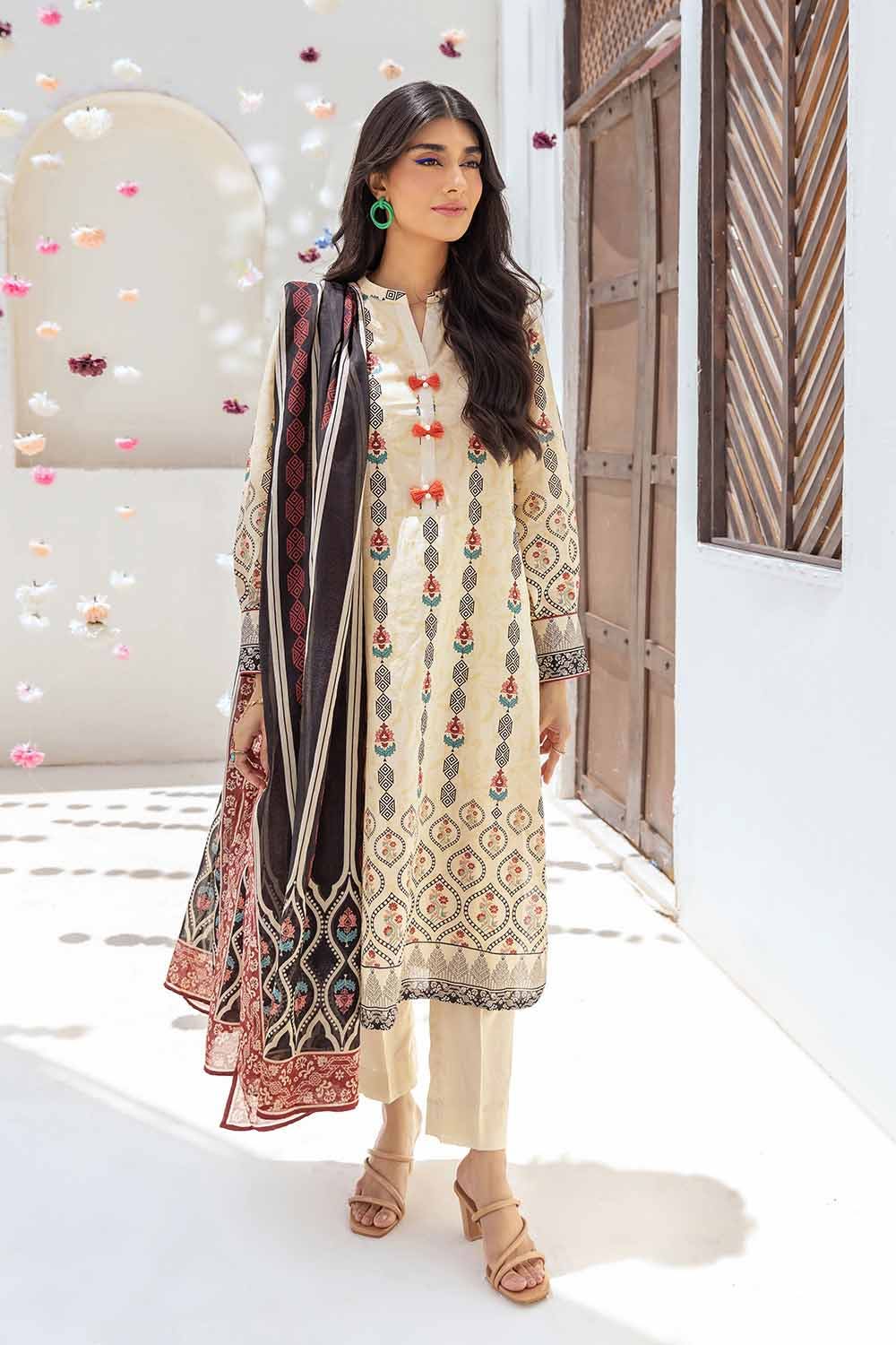 Gul Ahmed 3PC Printed Cambric Unstitched Suit with Lawn Dupatta CBN-32003 A