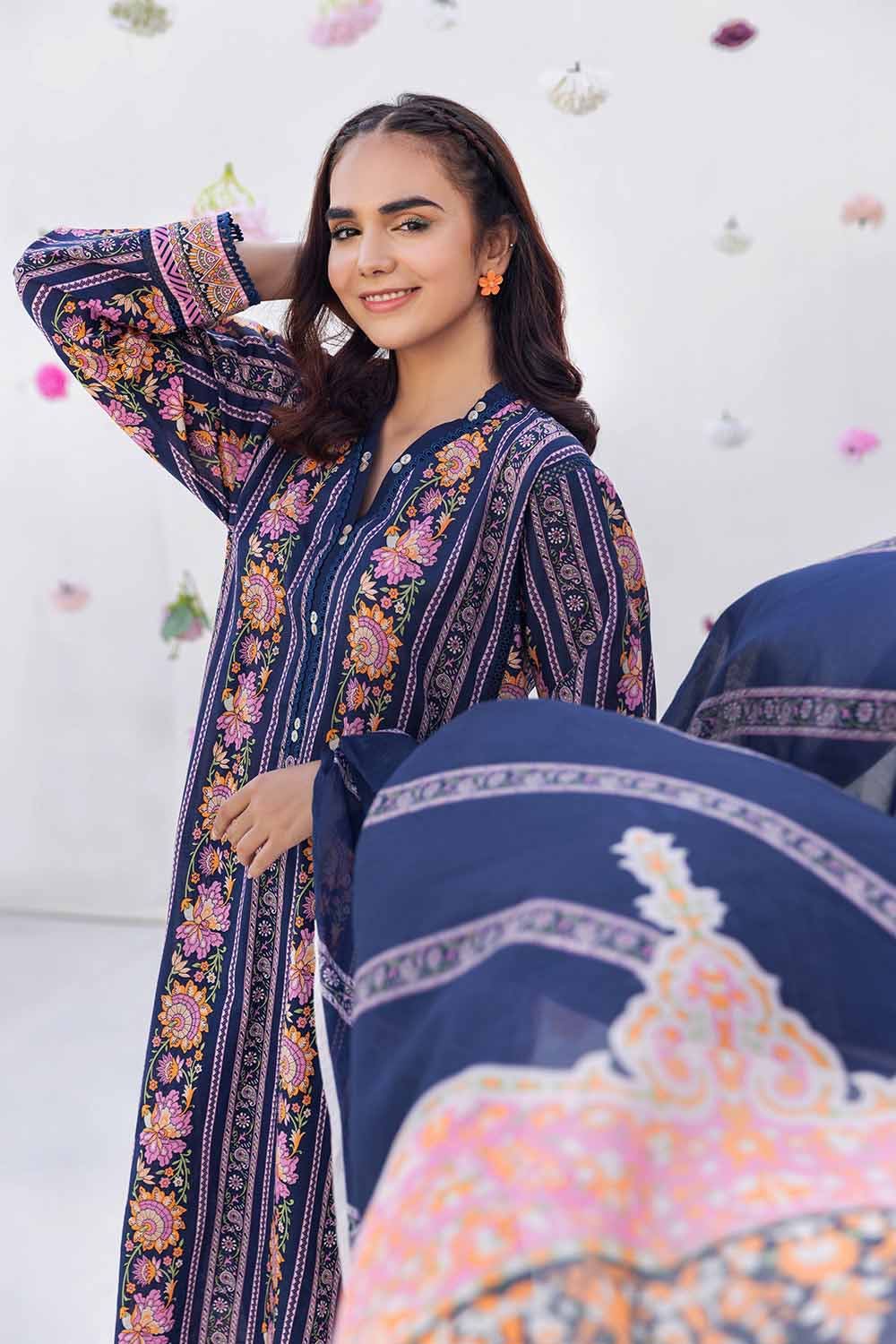 Gul Ahmed 3PC Printed Cambric Unstitched Suit with Lawn Dupatta CBN-32005 B