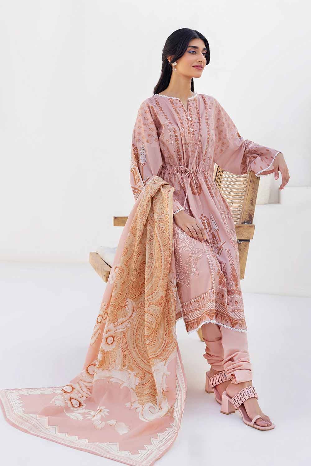 Gul Ahmed 3PC Printed Cambric Unstitched Suit with Lawn Dupatta CBN-32013