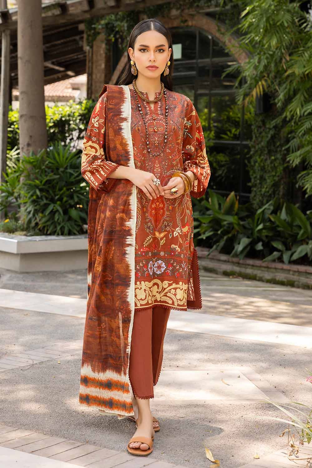 Gul Ahmed 3PC Digital Printed Cambric Unstitched Suit with Lawn Dupatta CBN-32014