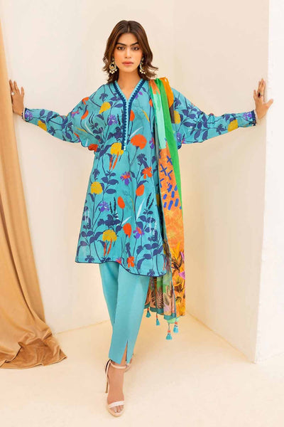 Gul Ahmed 3PC Printed Cambric Unstitched Suit with Lawn Dupatta CBN-32021