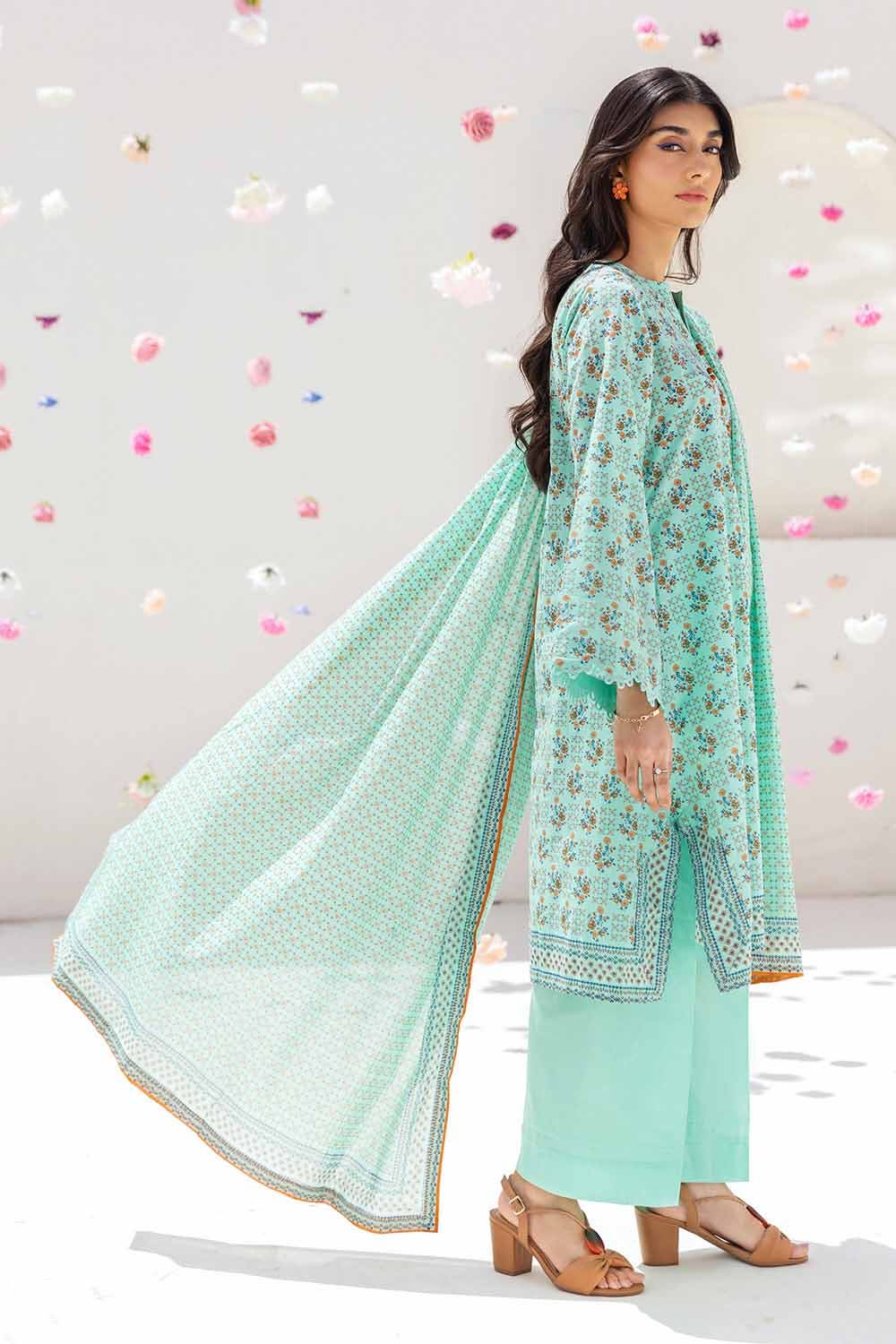 Gul Ahmed 3PC Printed Cambric Unstitched Suit with Lawn Dupatta CBN-32022 A