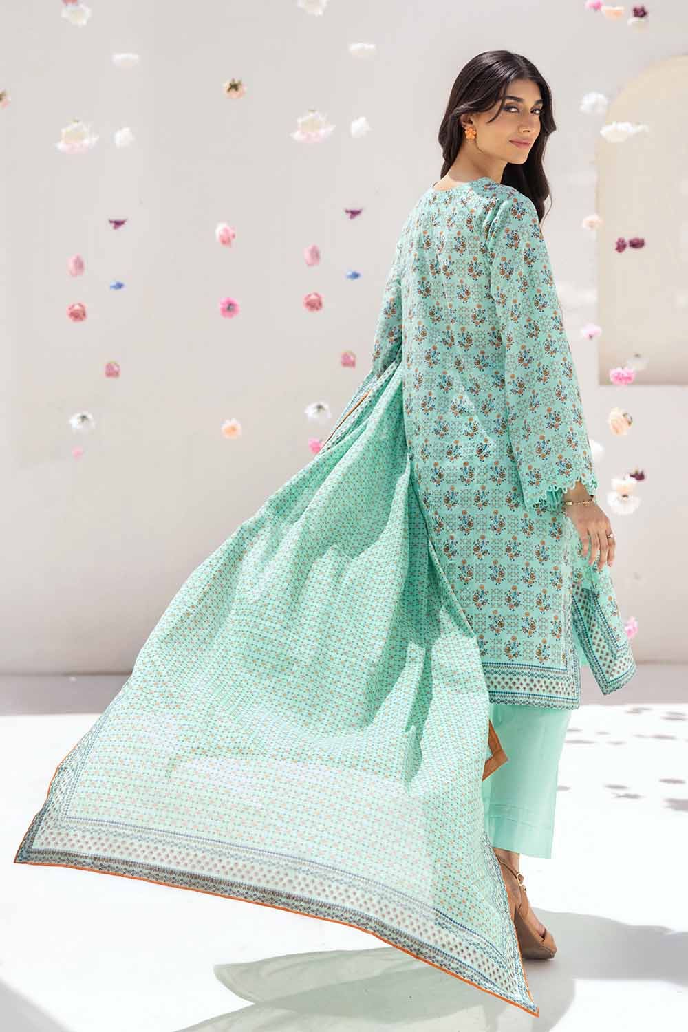 Gul Ahmed 3PC Printed Cambric Unstitched Suit with Lawn Dupatta CBN-32022 A