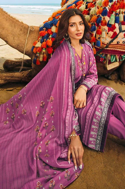 Gul Ahmed 3PC Printed Corduroy Unstitched Suit with Cotton Net Dupatta CD-32001 A