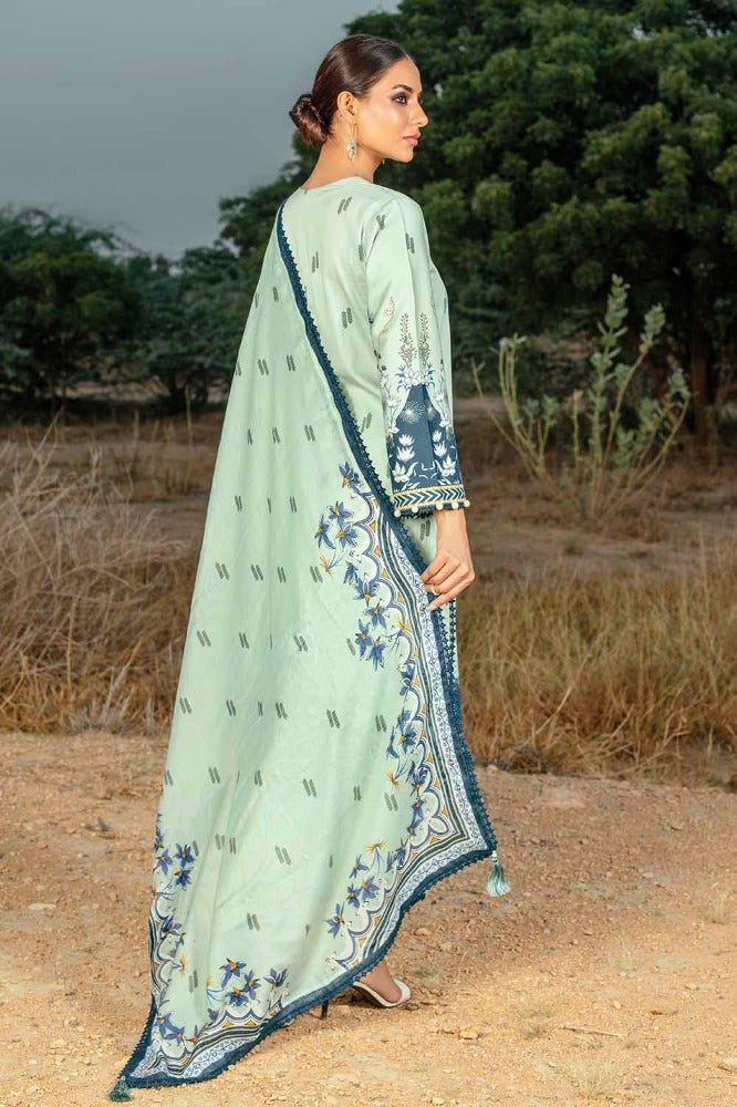 Gul Ahmed 3PC Printed Corduroy Unstitched Suit with Cotton Net Dupatta CD-32004 A