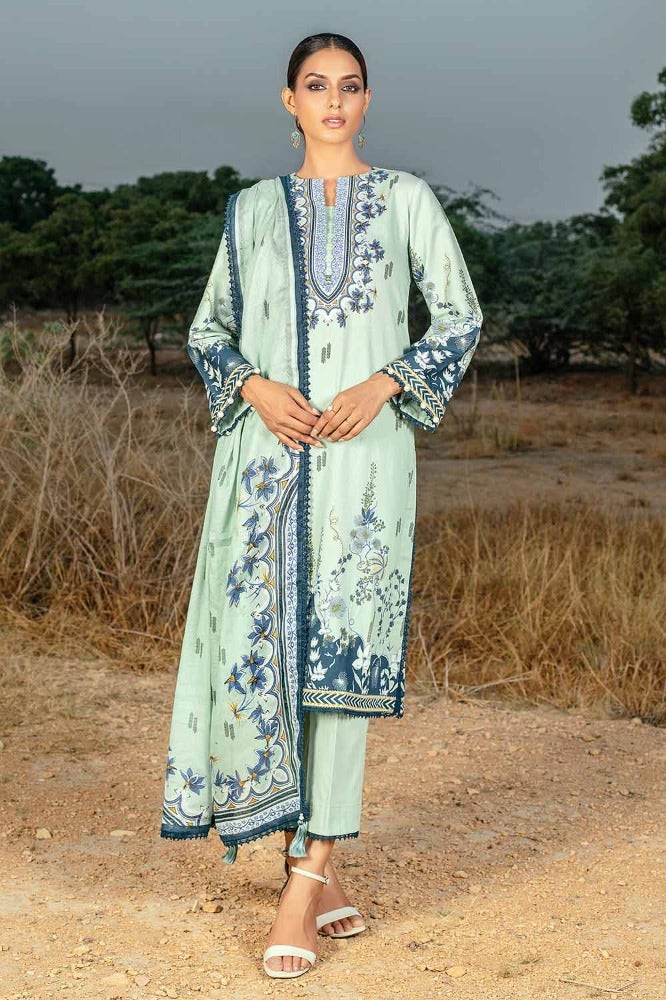 Gul Ahmed 3PC Printed Corduroy Unstitched Suit with Cotton Net Dupatta CD-32004 A