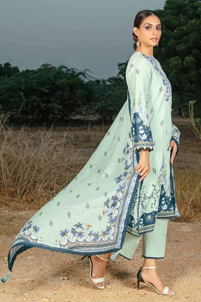 Gul Ahmed 3PC Printed Corduroy Unstitched Suit with Cotton Net Dupatta CD-32004 A