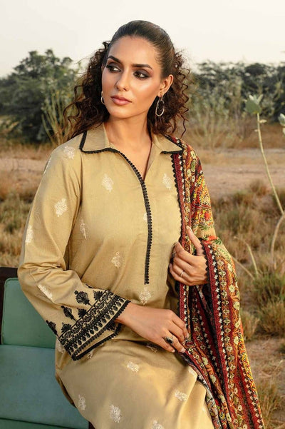 Gul Ahmed 3PC Digital Printed Embroidered Corduroy Unstitched Suit with Digital Printed Cotton Net Dupatta CD-32005