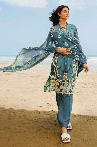 Gul Ahmed 3PC Digital Printed Corduroy Unstitched Suit with Cotton Net Dupatta CD-32007