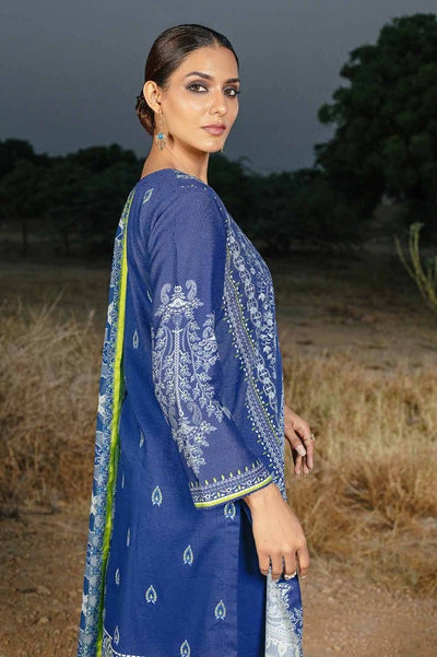 Gul Ahmed 3PC Digital Printed Embroidered Corduroy Unstitched Suit with Digital Printed Cotton Net Dupatta CD-32009