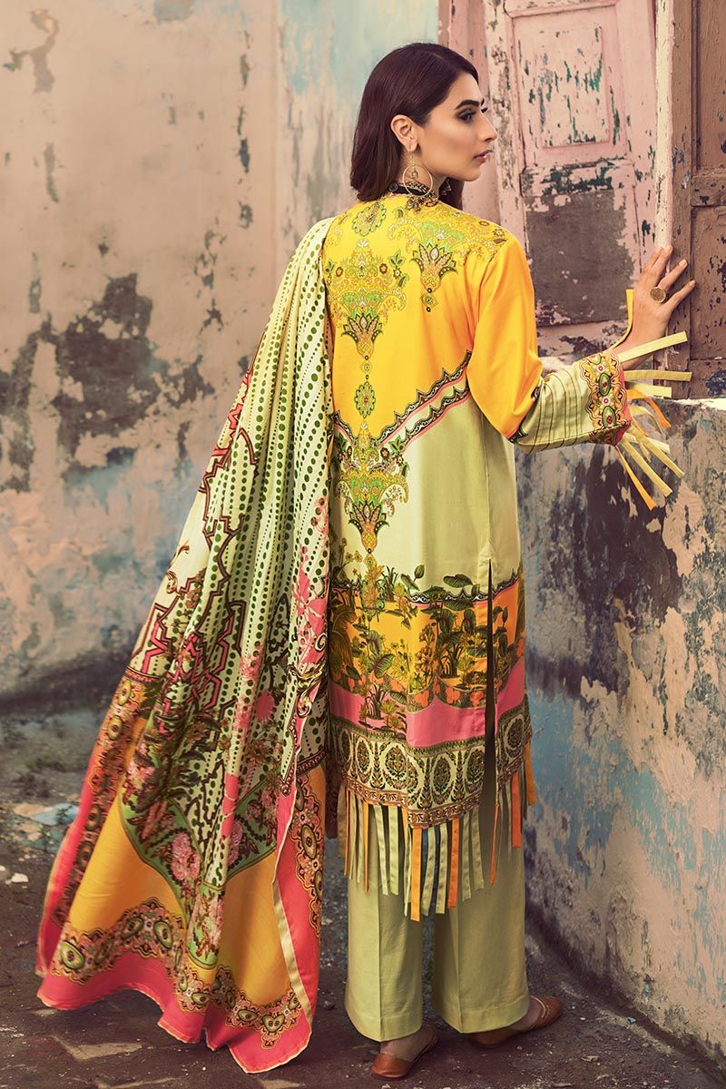 Gul Ahmed 3 PC Unstitched Corduroy suit With Cotton Net Dupatta CD-39