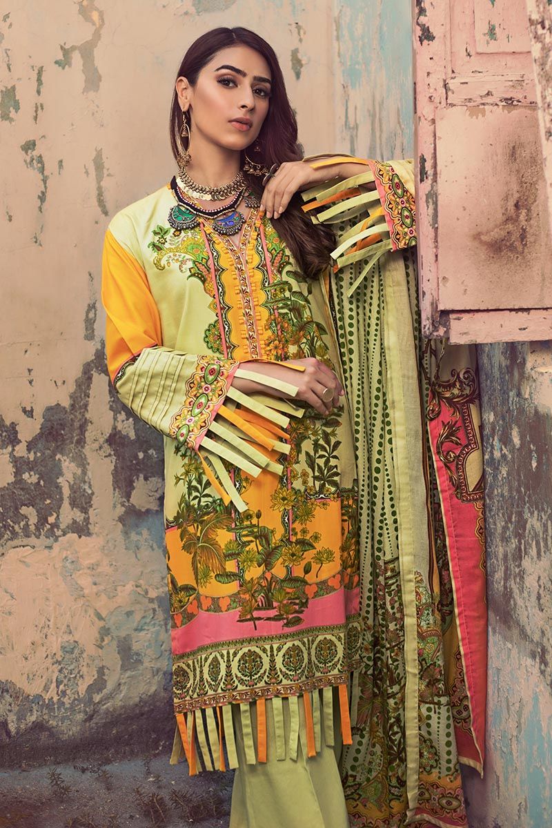 Gul Ahmed 3 PC Unstitched Corduroy suit With Cotton Net Dupatta CD-39