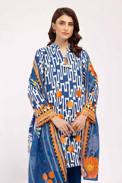 Gul Ahmed 3PC Unstitched Embroidered Corduroy Suit with Printed Cotton Net Dupatta CD-42003