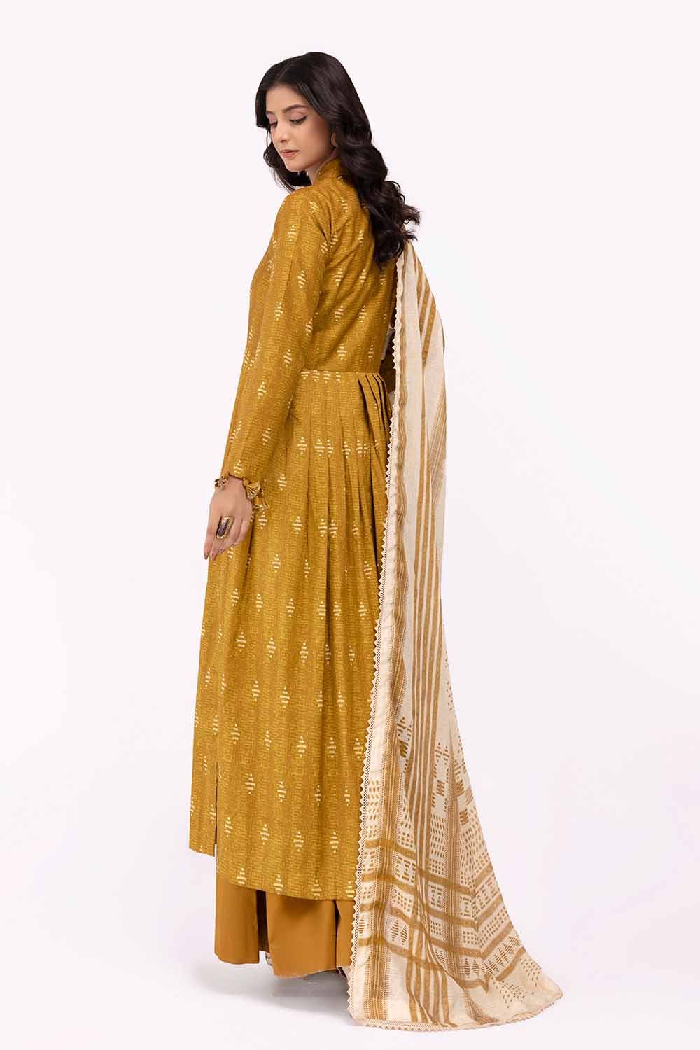 Gul Ahmed 3PC Unstitched Corduroy Suit with Cotton Net Dupatta CD-42006