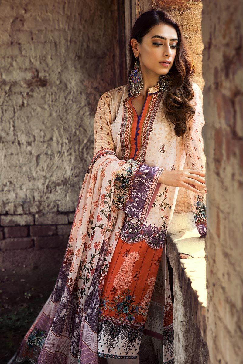 Gul Ahmed Ready to Wear 3 PC Corduroy suit With Cotton Net Dupatta CD-46