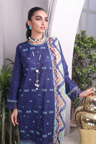 Lakhany 03 Piece Unstitched Embroidered Lawn Suit - CEC-5484