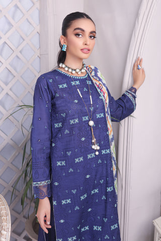 Lakhany 03 Piece Unstitched Embroidered Lawn Suit - CEC-5484